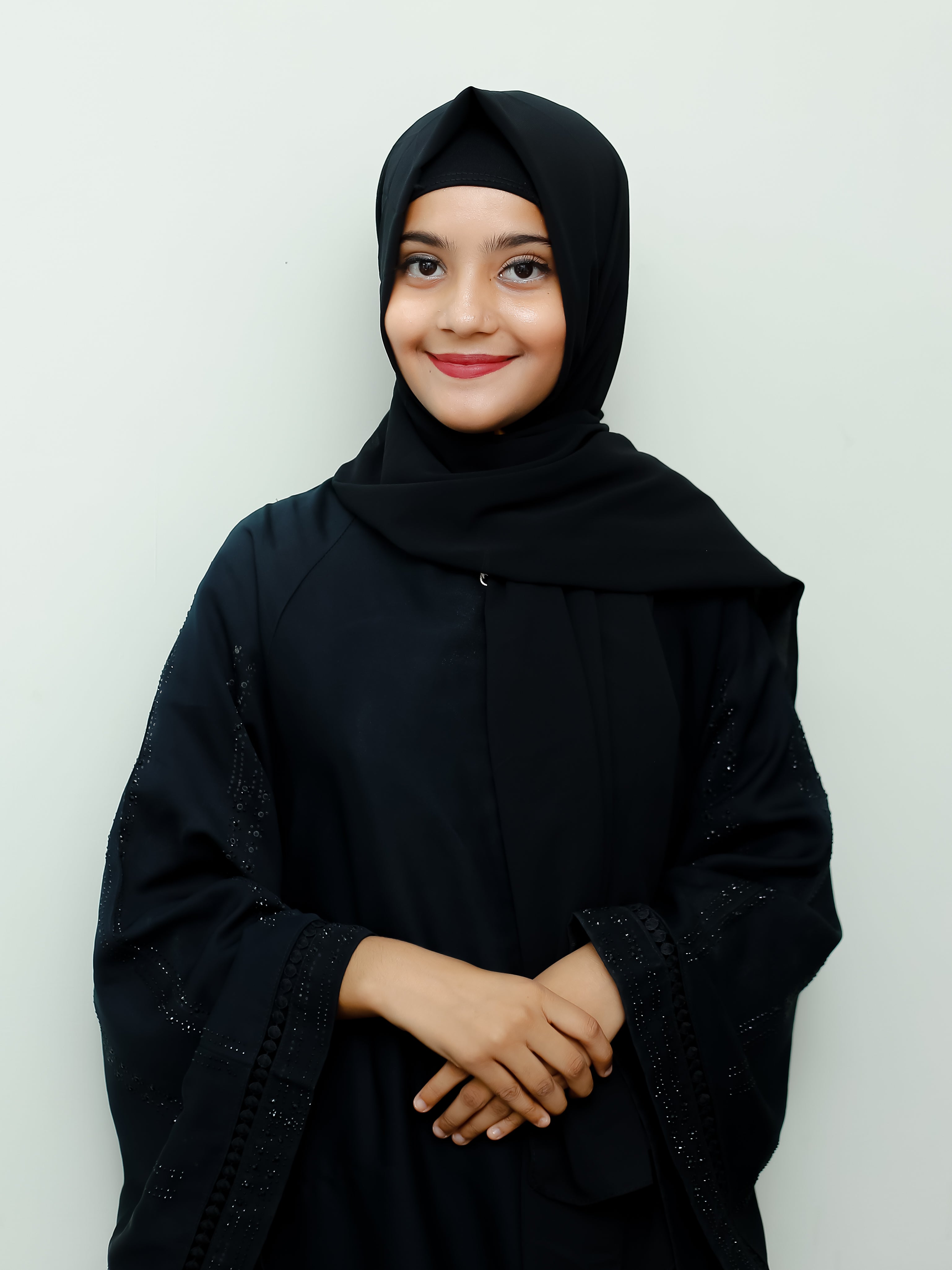 Instant Cap With Attached Georgette - Black