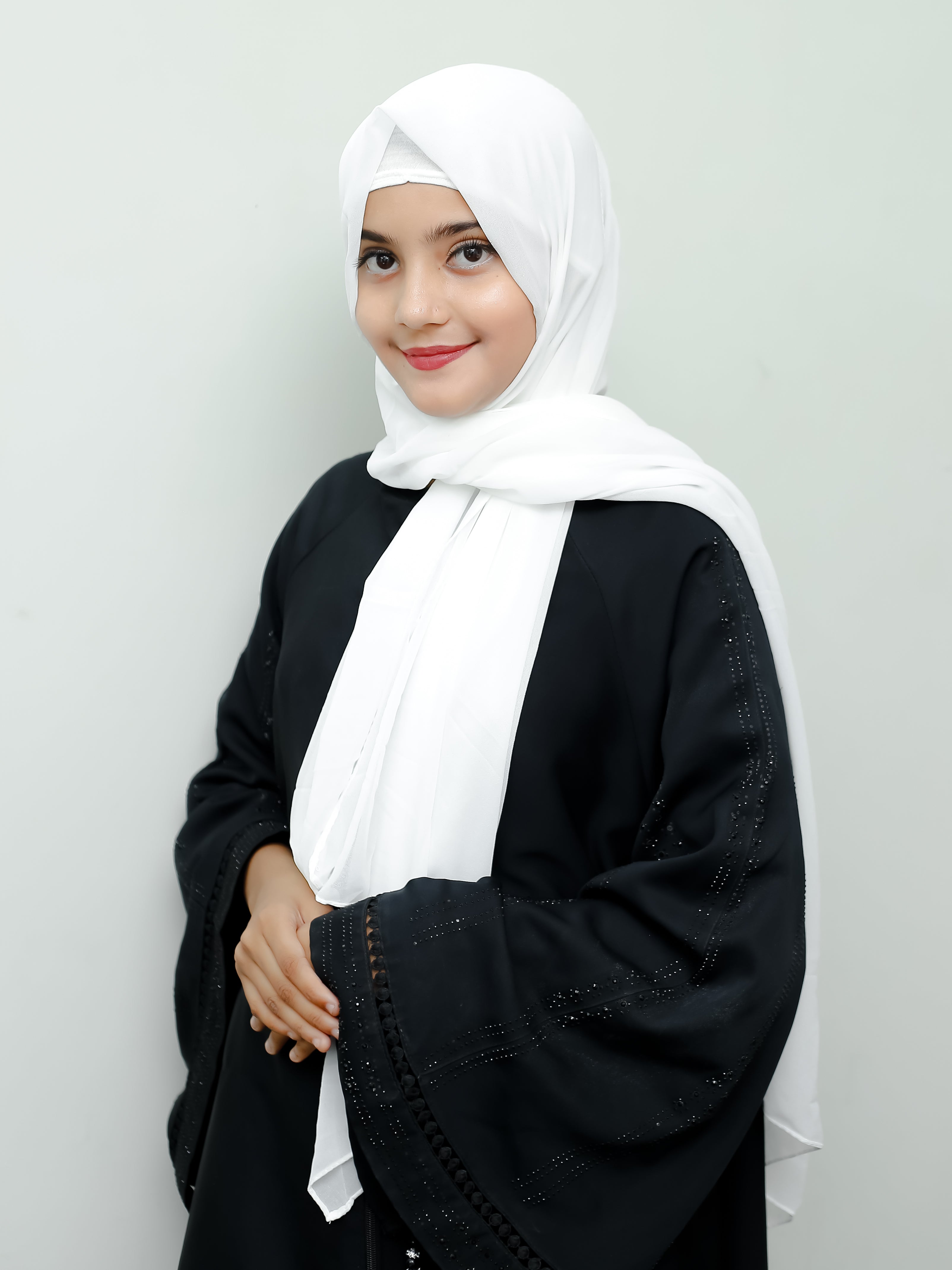 Instant Cap With Attached Georgette - White